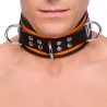 The Red Collier en cuir 3 Anneaux D Orange-Noir
